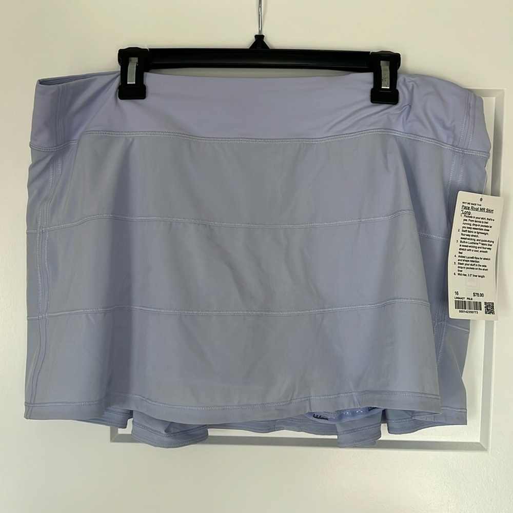 NWT Lululemon Pace Rival MR skirt Long